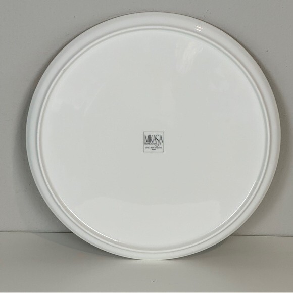 Mikasa Merry Christmas CAF02 11.75" Gold Rimmed China Chop Cake Plate Platter - Picture 3 of 6